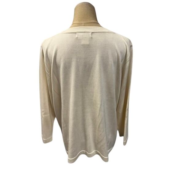 "Coldwater Creek" Silk Blend Cream Sweater SZ 1X Closet Staple Minimalist Mom - Picture 3 of 8